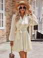 Long sleeve wrap front dress
